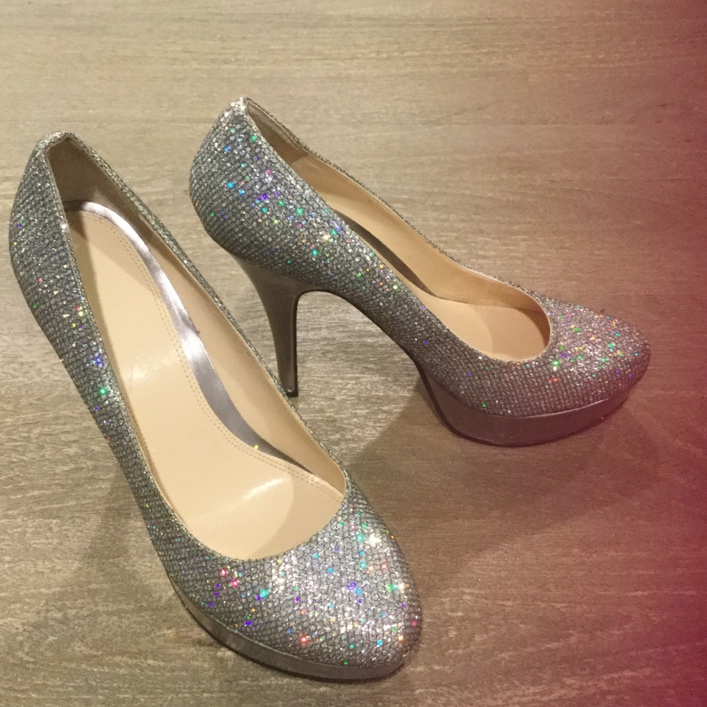 🌟ENZO sparkle/silver  platform pump